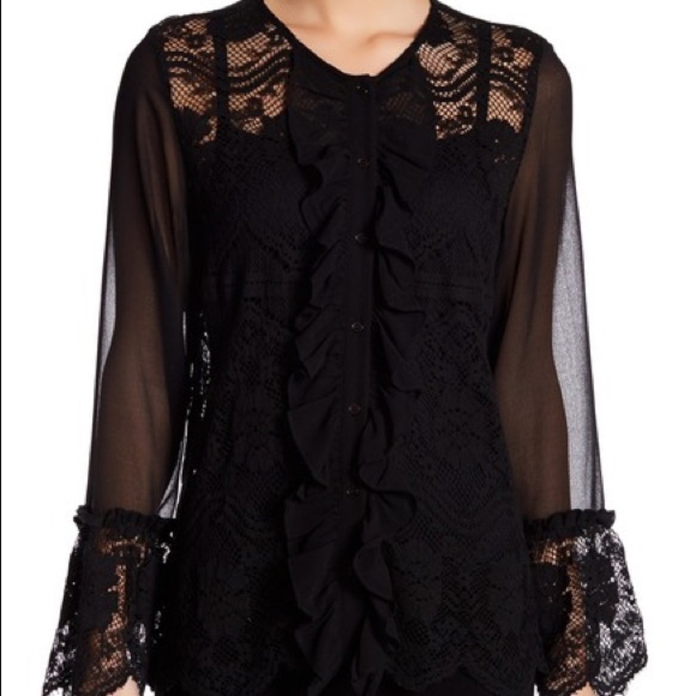 Walter Baker black lace blouse